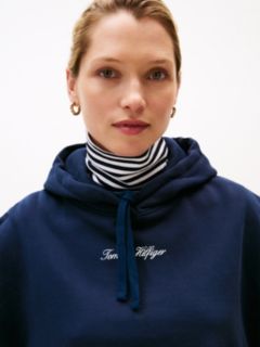 Textured Logo Relaxed Hoody — Blue 2