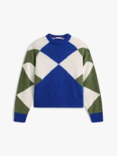 Argyle Oversized Alpaca Blend Jumper — Multi 5