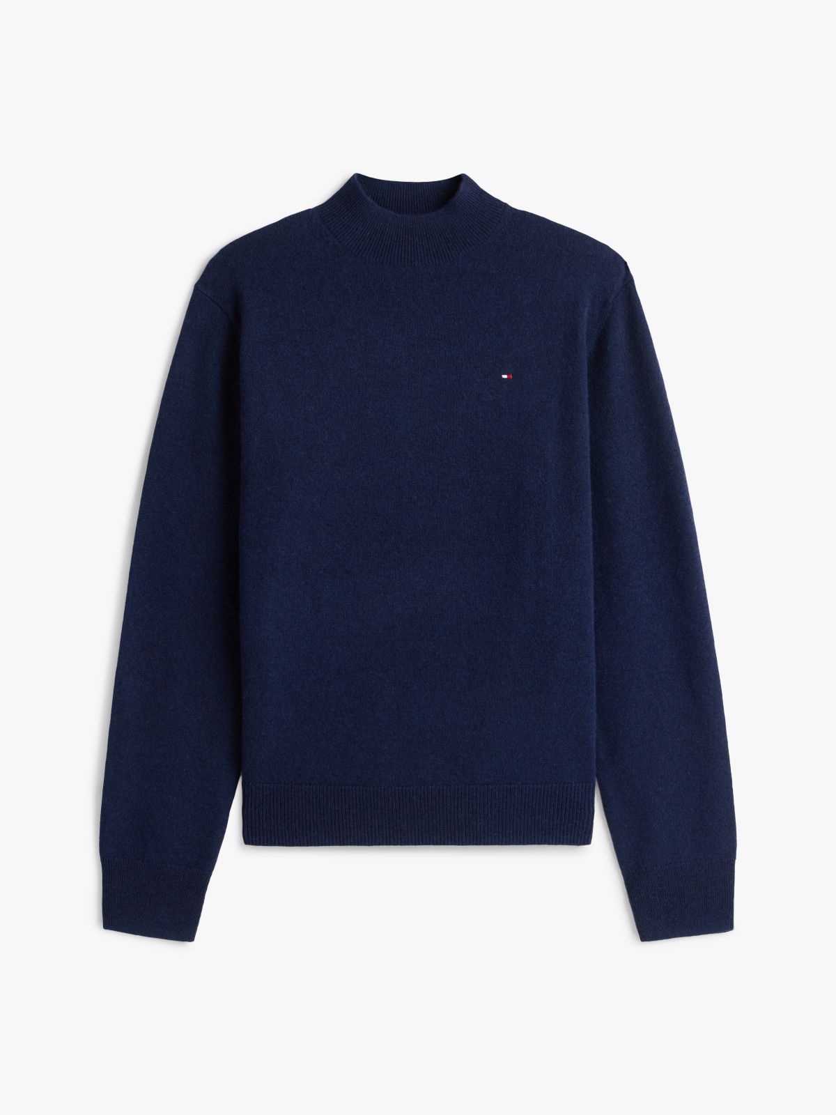 Mock Neck Jumper With Cashmere — Blue