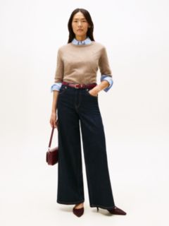 Crew Neck Jumper With Cashmere — Brown 3