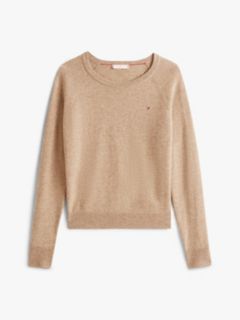Crew Neck Jumper With Cashmere — Brown 5