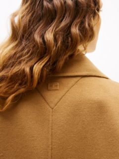 Wool Blend Double Breasted Peacoat — Brown 3
