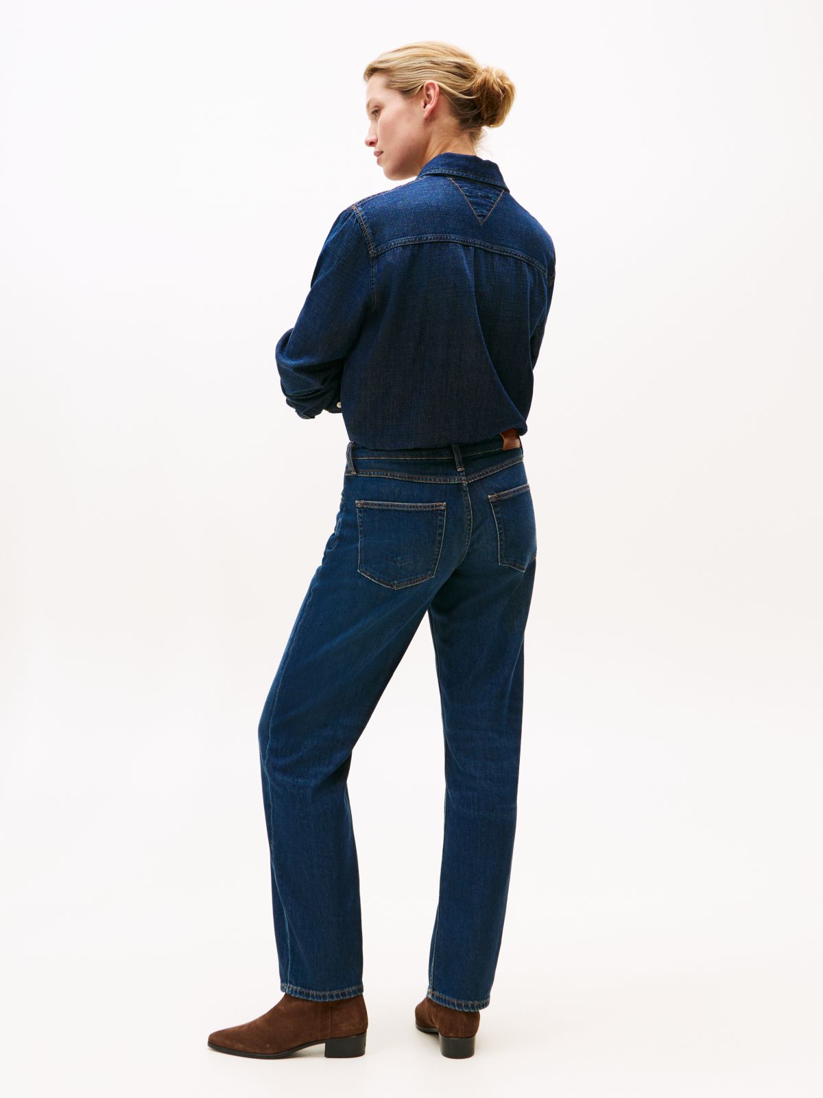 High Rise Straight Leg Jeans — Blue