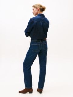 High Rise Straight Leg Jeans — Blue 4