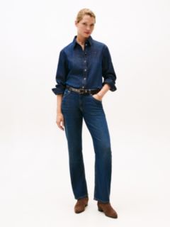 High Rise Straight Leg Jeans — Blue 1