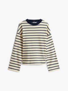 Gold-Tone Button Stripe Sweatshirt — Multi 5