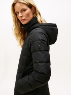Faux Fur Hood Down Puffer Coat — Black 3