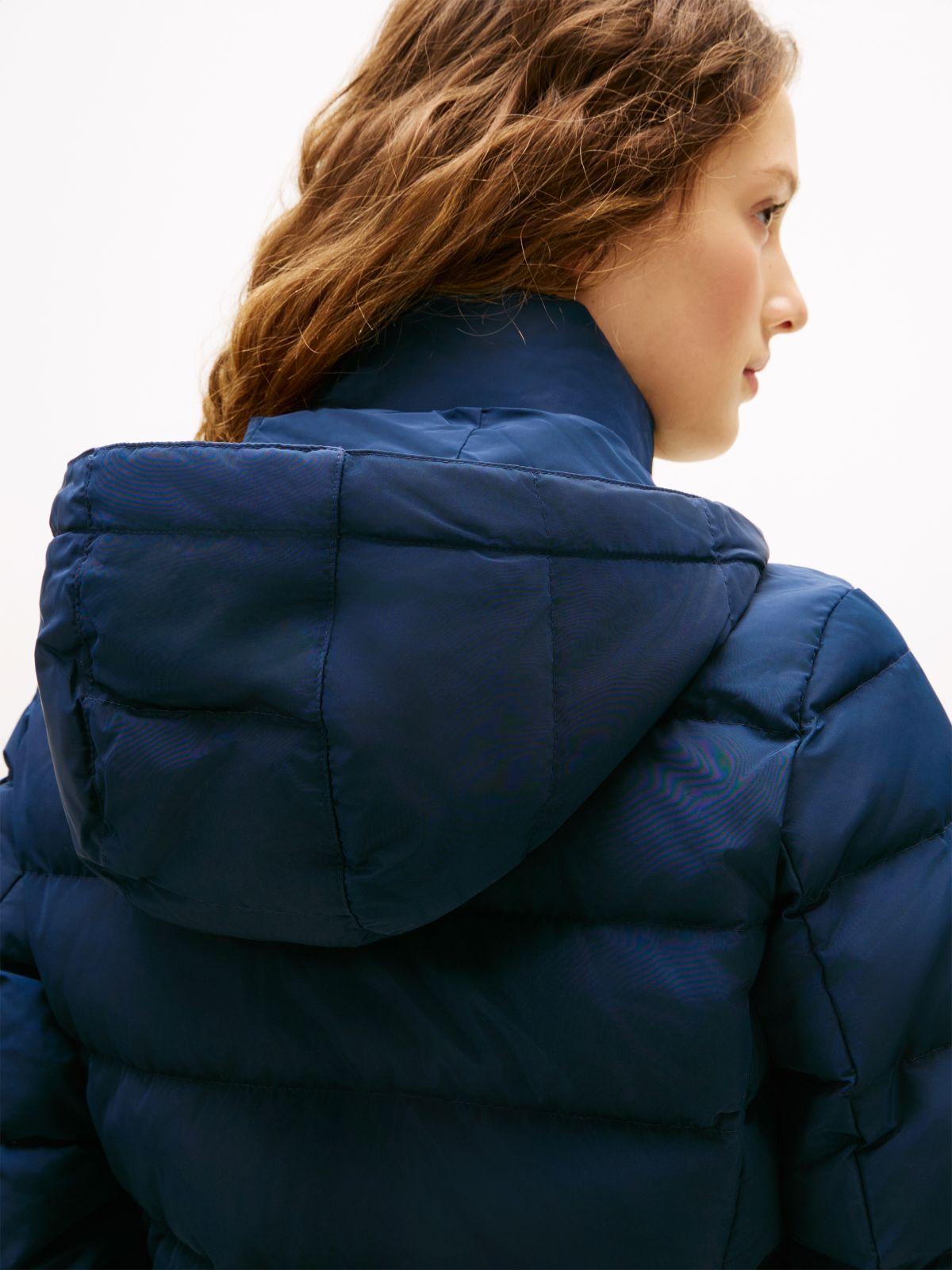 Faux Fur Hood Down Puffer Coat — Brown