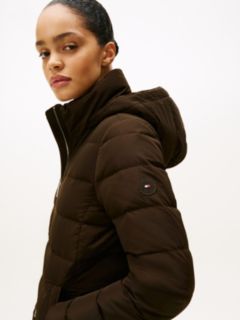 Faux Fur Hood Down Puffer Coat — Brown 3