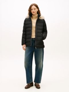 Faux Fur Hood Down Puffer Jacket — Black 3