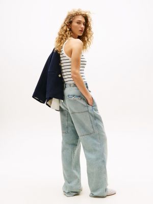 denim the runway collection oversized utility jeans for women tommy hilfiger