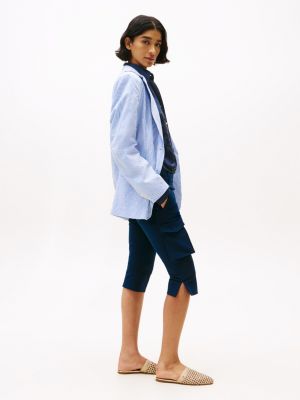 blau the runway collection slim cropped fit cargohose für damen - tommy hilfiger