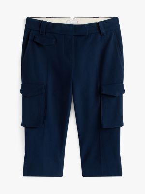 blau the runway collection slim cropped fit cargohose für damen - tommy hilfiger