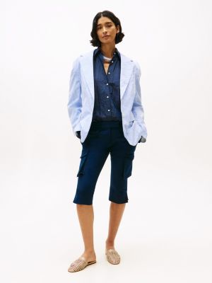 blue the runway collection slim cropped fit cargohose für damen - tommy hilfiger