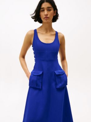 blau the runway collection slim fit midi-kleid für damen - tommy hilfiger