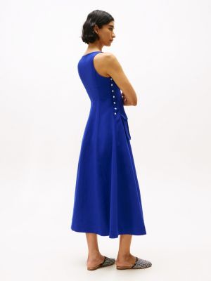 blau the runway collection slim fit midi-kleid für damen - tommy hilfiger