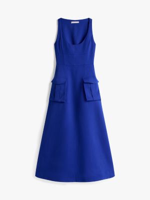 blau the runway collection slim fit midi-kleid für damen - tommy hilfiger
