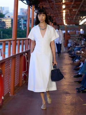 weiß the runway collection slim fit midi-hemdkleid für damen - tommy hilfiger
