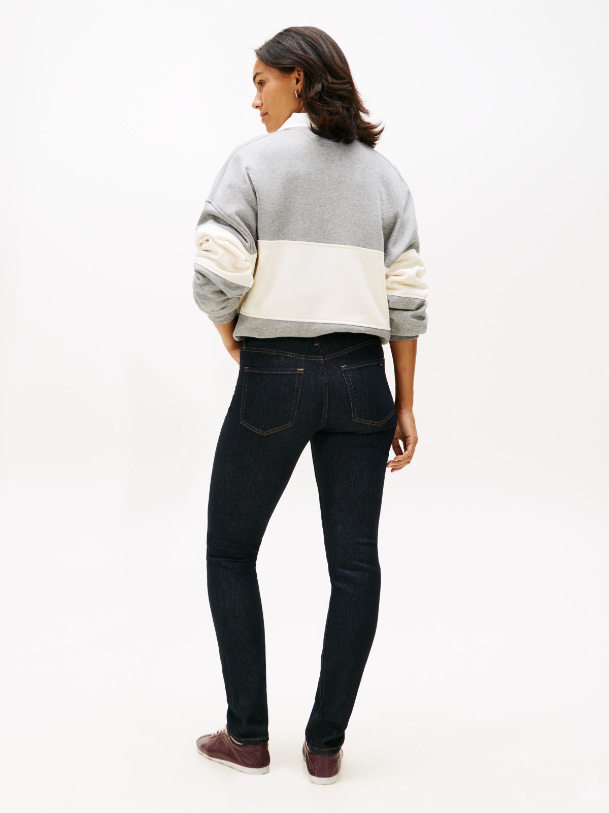 Mid Rise Slim Jeans — Blue