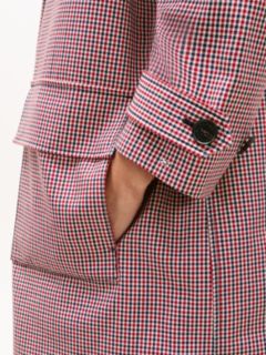 Water Repellent Check Oversized 2-In-1 Coat — Red 3