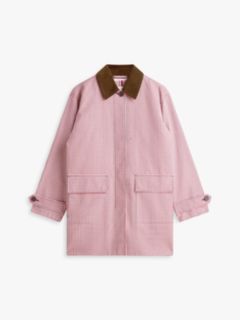 Water Repellent Check Oversized 2-In-1 Coat — Red 6