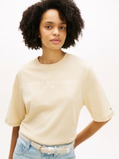 Logo Relaxed Crew Neck T-Shirt — Beige 2