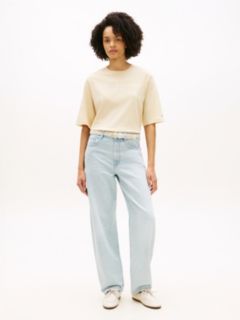 Logo Relaxed Crew Neck T-Shirt — Beige 3