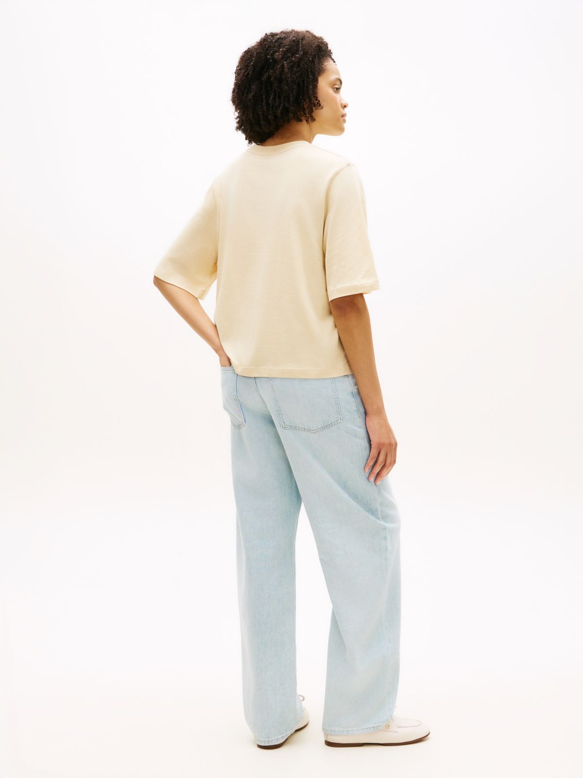 Logo Relaxed Crew Neck T-Shirt — Beige