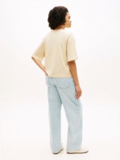 Logo Relaxed Crew Neck T-Shirt — Beige 4