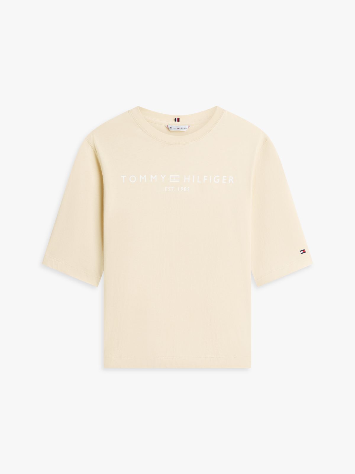 Logo Relaxed Crew Neck T-Shirt — Beige