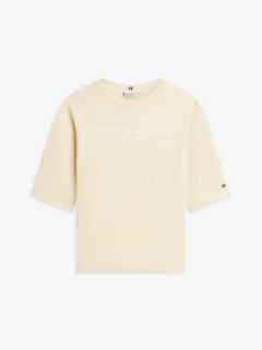 Logo Relaxed Crew Neck T-Shirt — Beige 5