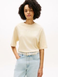 Logo Relaxed Crew Neck T-Shirt — Beige 1