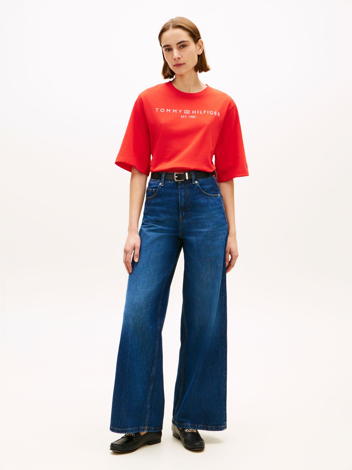 Logo Relaxed Crew Neck T-Shirt — Orange