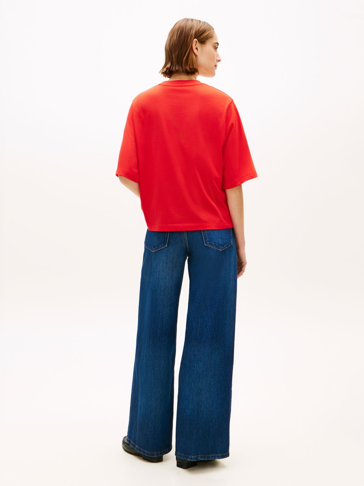Logo Relaxed Crew Neck T-Shirt — Orange