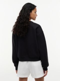 Logo Relaxed Fleece Sweatshirt — Black 4