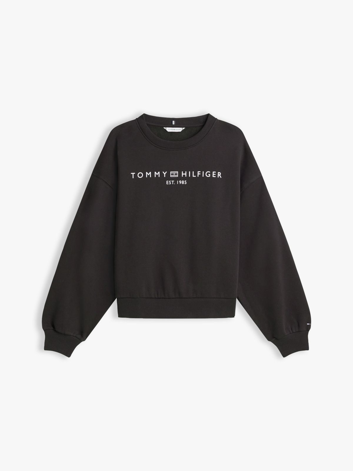 Logo Relaxed Fleece Sweatshirt — Black