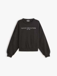 Logo Relaxed Fleece Sweatshirt — Black 5
