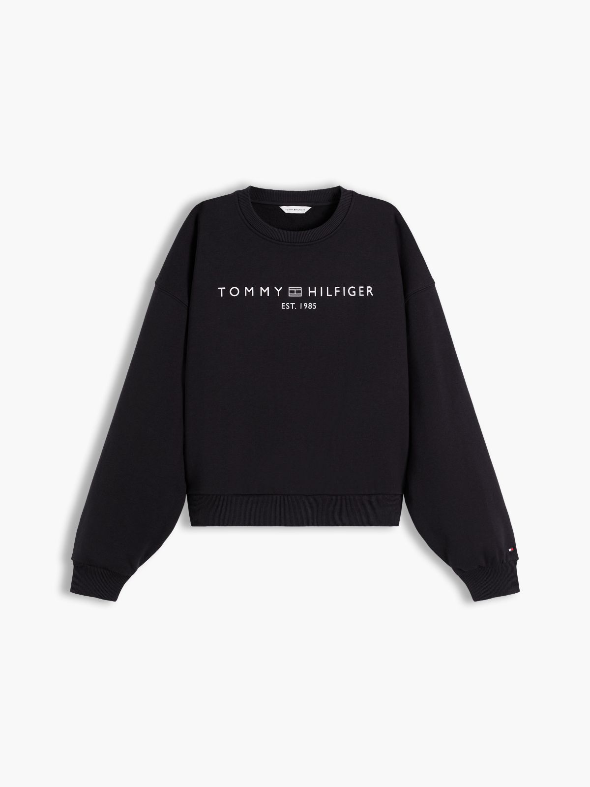 Logo Relaxed Fleece Sweatshirt — Black
