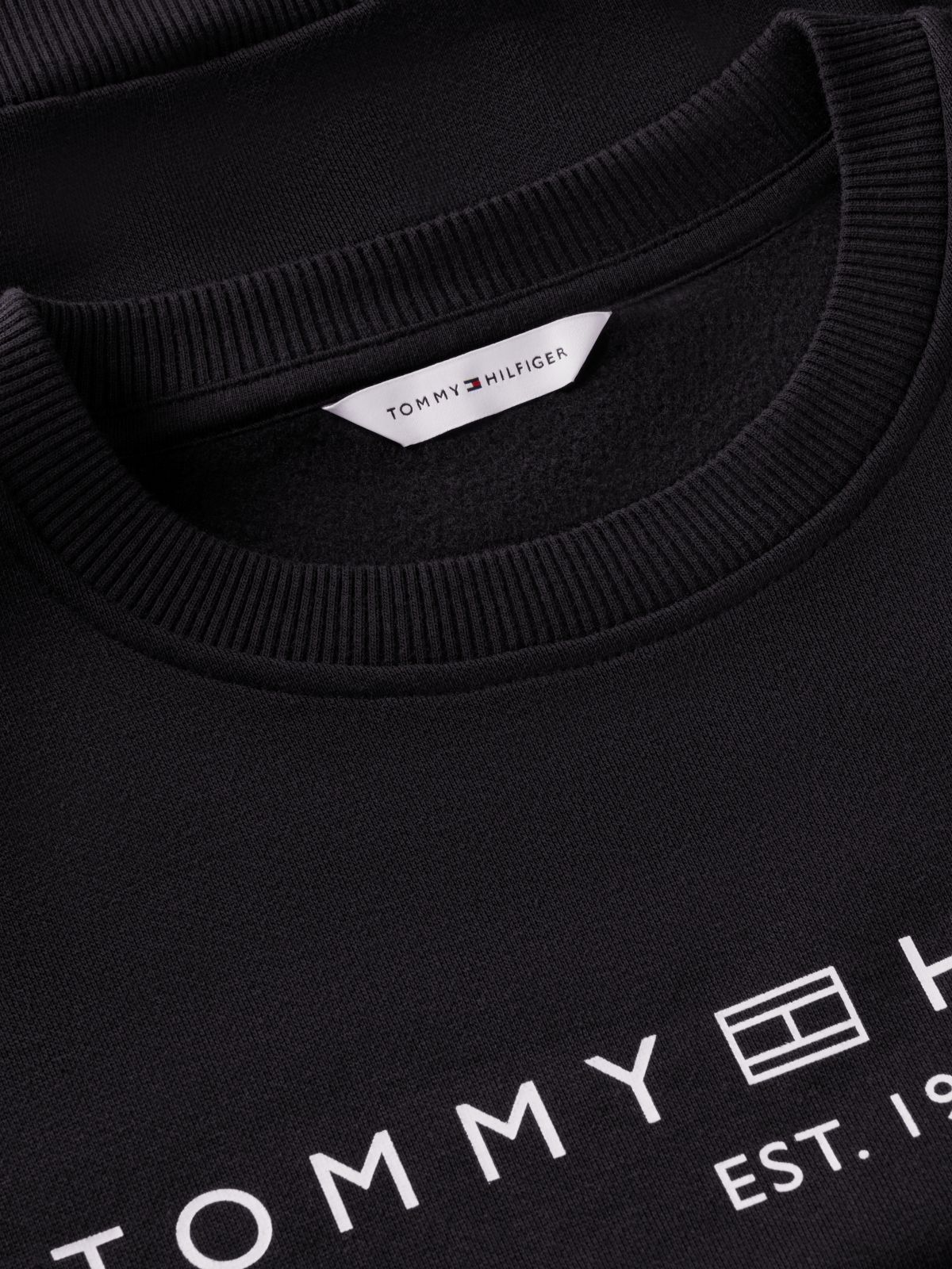 Logo Relaxed Fleece Sweatshirt — Black