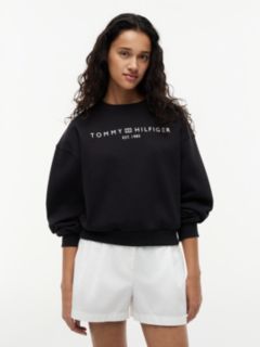 Logo Relaxed Fleece Sweatshirt — Black 1