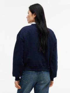 Logo Relaxed Fleece Sweatshirt — Blue 4