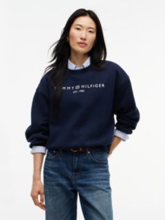 Logo Relaxed Fleece Sweatshirt — Blue 1