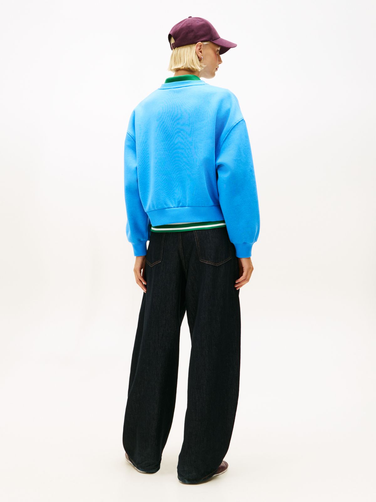 Logo Relaxed Fleece Sweatshirt — Blue
