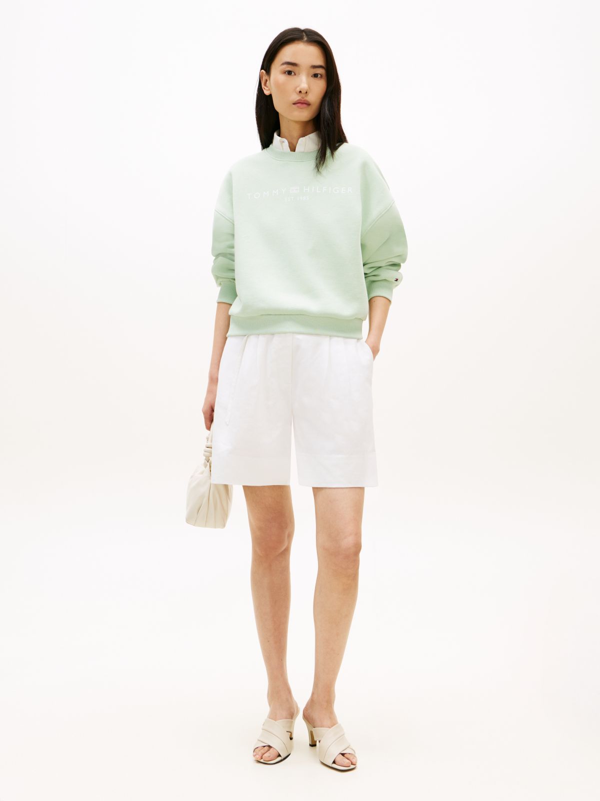 Logo Relaxed Fleece Sweatshirt — Green