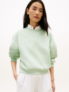 Logo Relaxed Fleece Sweatshirt — Green 1