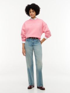 Logo Relaxed Fleece Sweatshirt — Pink 2