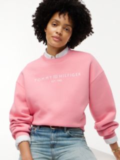 Logo Relaxed Fleece Sweatshirt — Pink 3