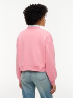 Logo Relaxed Fleece Sweatshirt — Pink 4