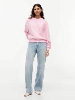 Logo Relaxed Fleece Sweatshirt — Pink 2