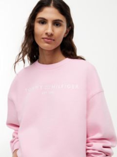 Logo Relaxed Fleece Sweatshirt — Pink 3